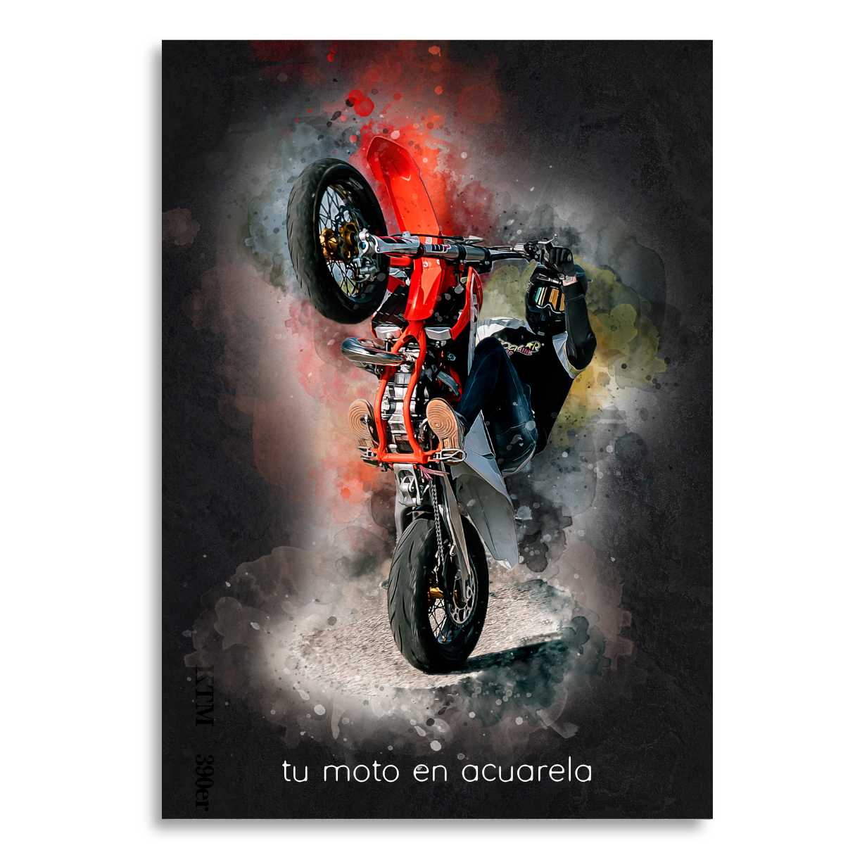 Foto de tu moto en acuarela | Regalo personalizable para moteros