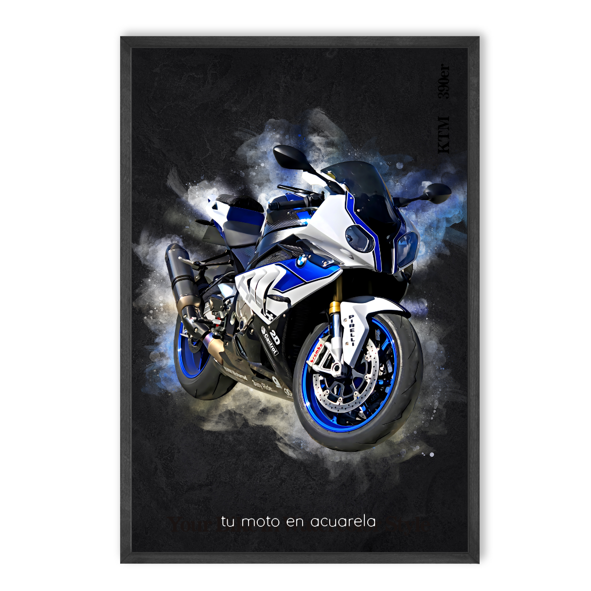 Foto de tu moto en acuarela | Regalo personalizable para moteros