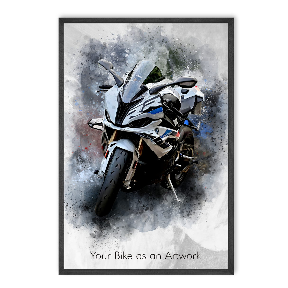 Foto de tu moto en acuarela | Regalo personalizable para moteros