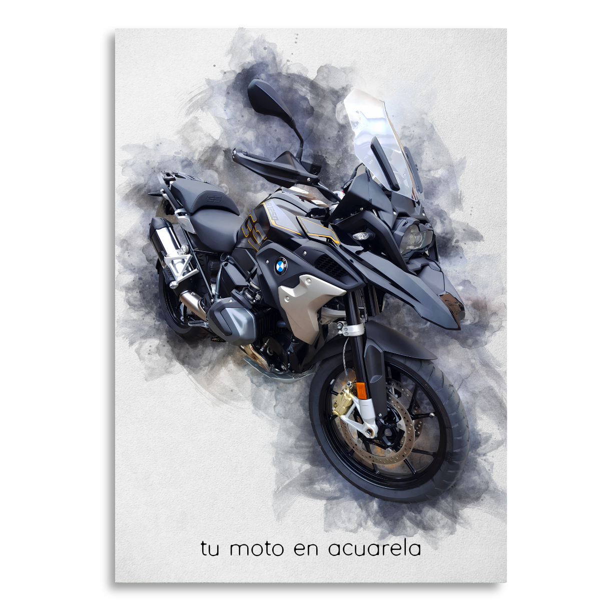 Foto de tu moto en acuarela | Regalo personalizable para moteros