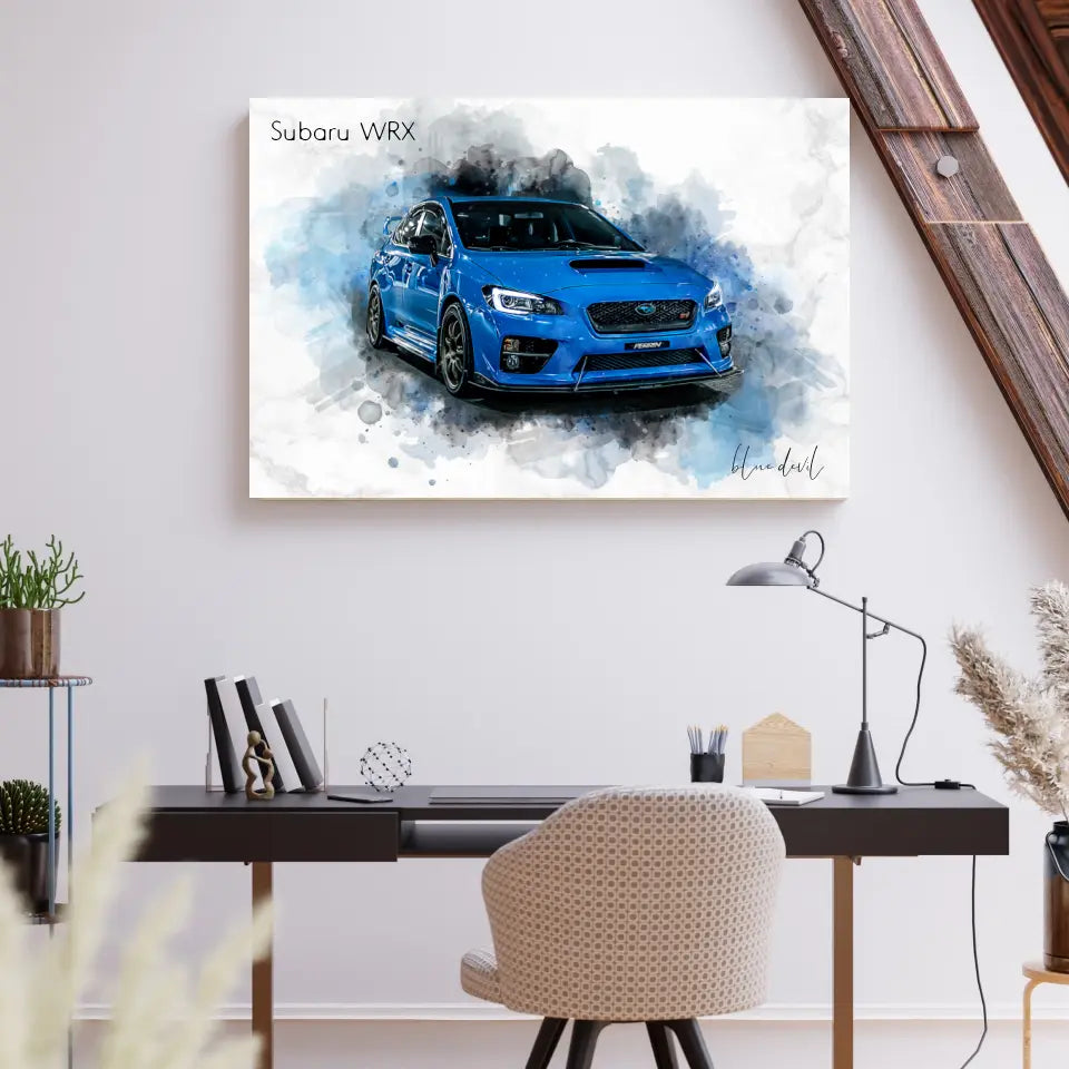 Foto de tu coche en acuarela | Regalo personalizable para coches