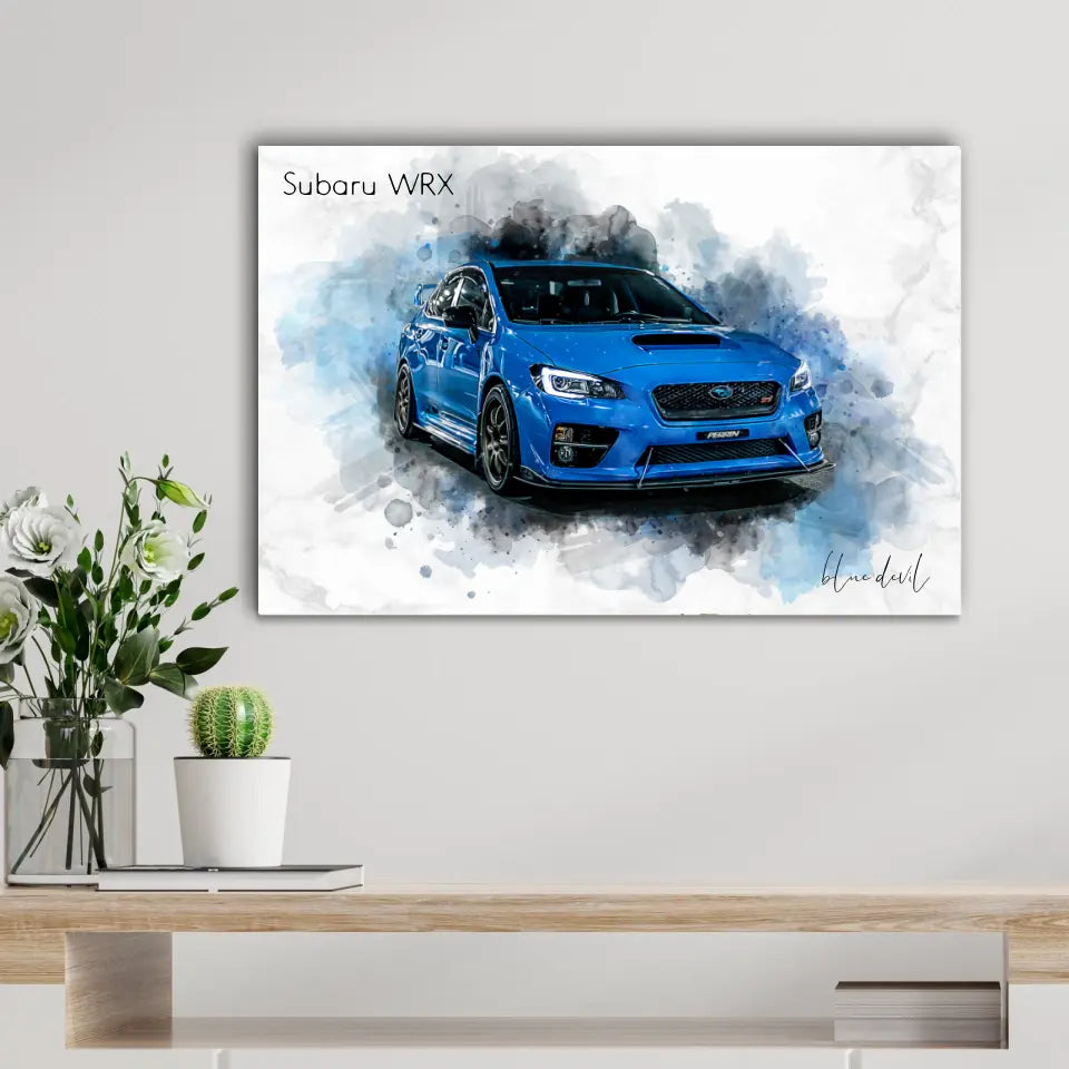 Foto de tu coche en acuarela | Regalo personalizable para coches